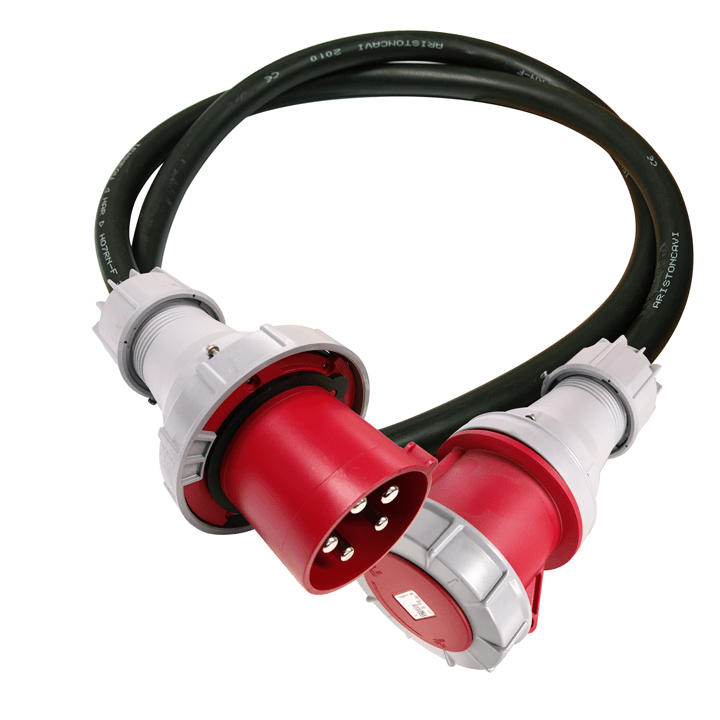 2.5m 125amp male to female extension lead